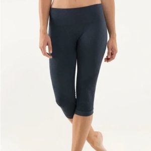 Lululemon In the Flow Crop II Seamless Align Leggings Heathered Blue Size 4